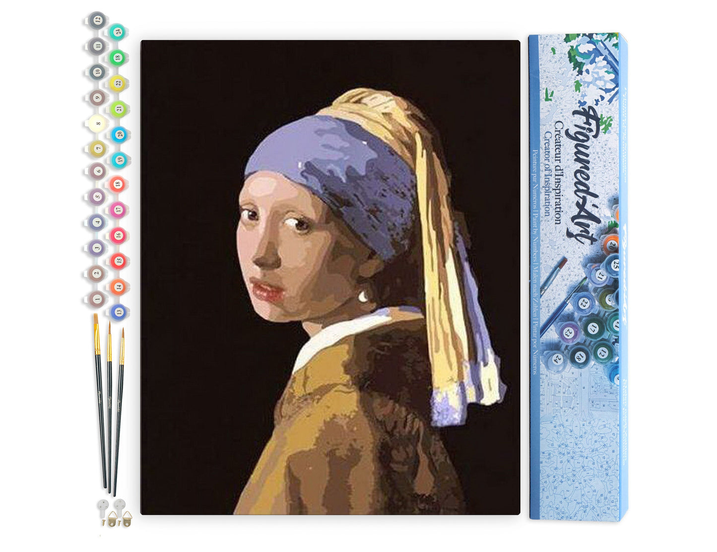 Paint by numbers Vermeer Girl with the Pearl - Rolled canvas