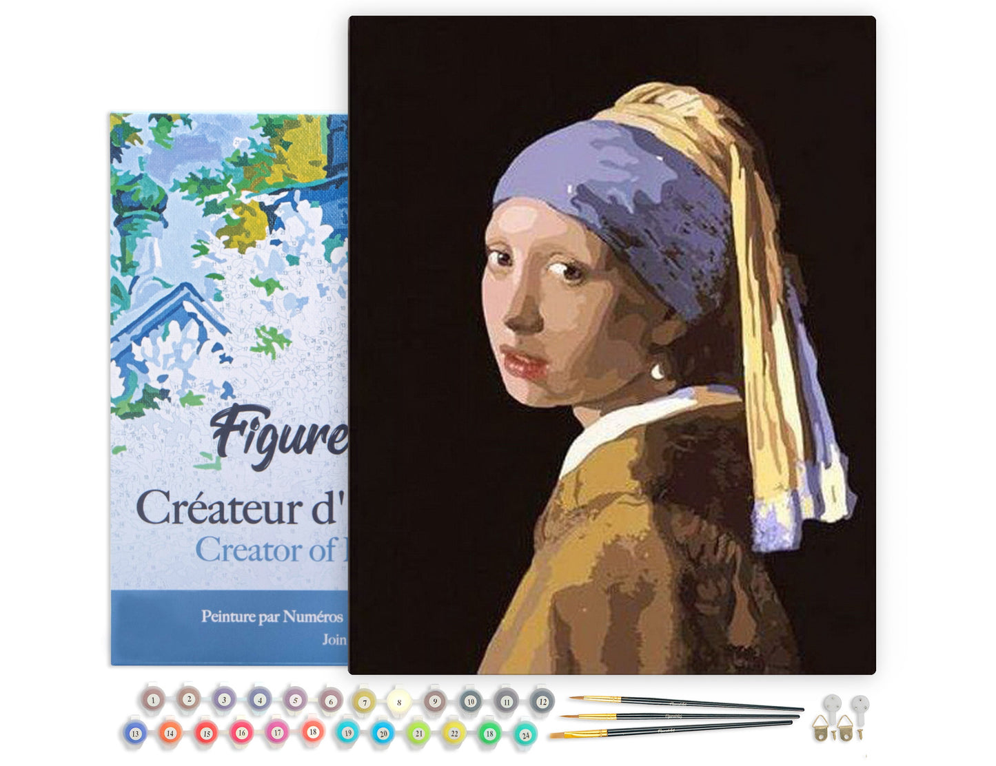 Paint by numbers Vermeer Girl with the Pearl - Framed canvas