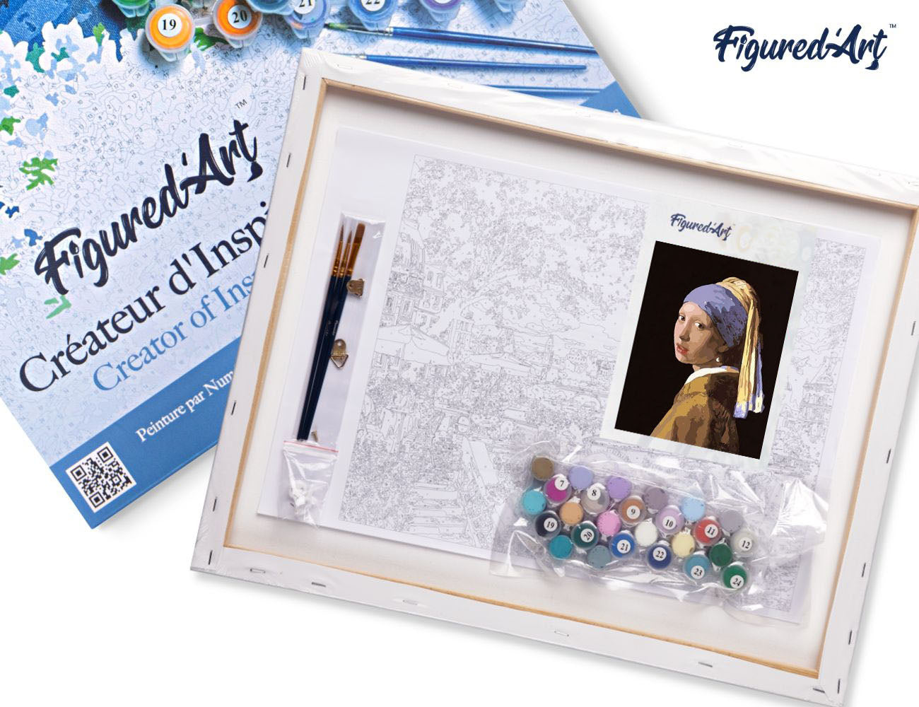 Paint by numbers Vermeer Girl with the Pearl - Framed canvas