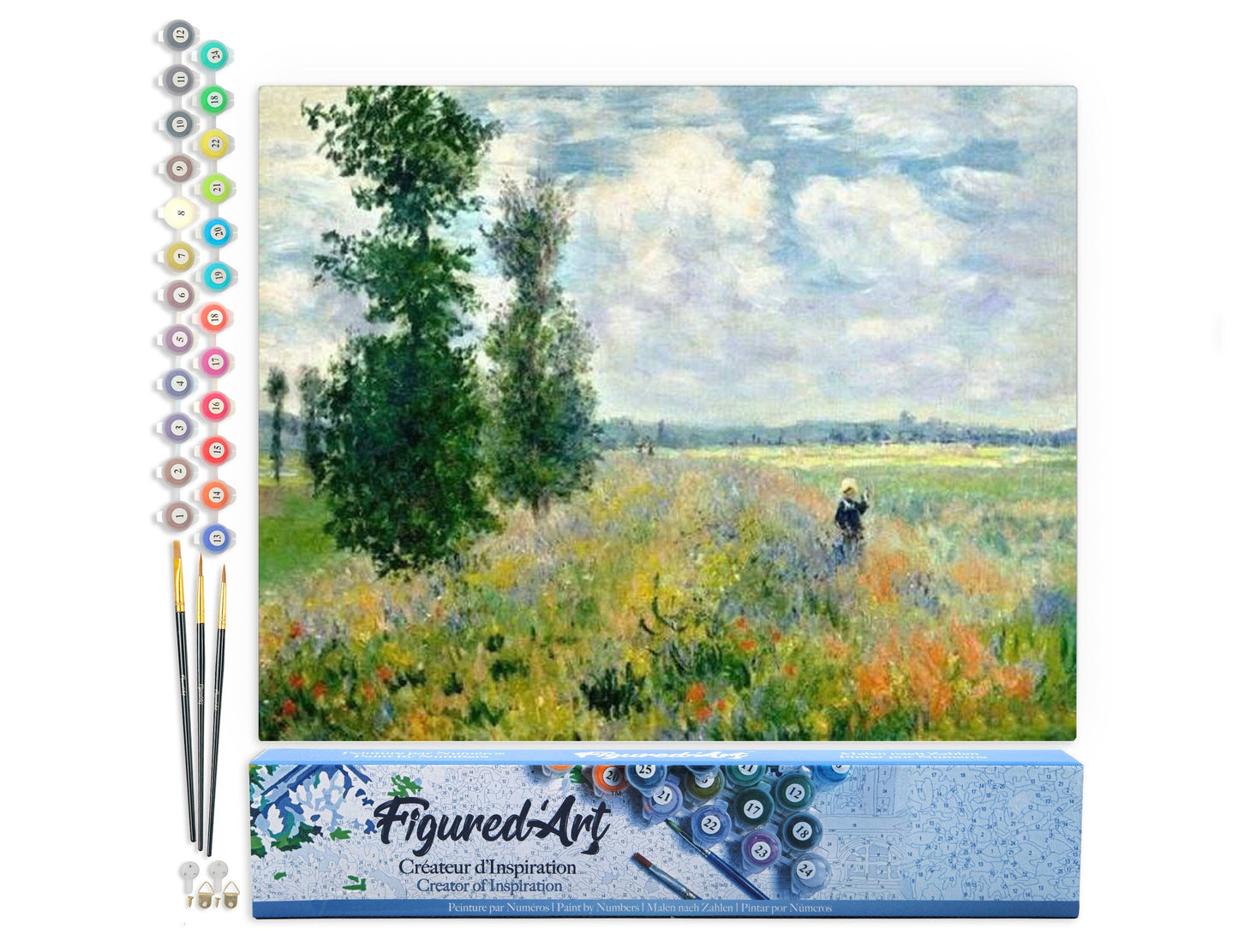 Paint by numbers Monet Field of Poppies - Rolled canvas