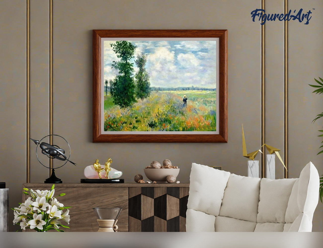 Paint by numbers Monet Field of Poppies - Framed canvas