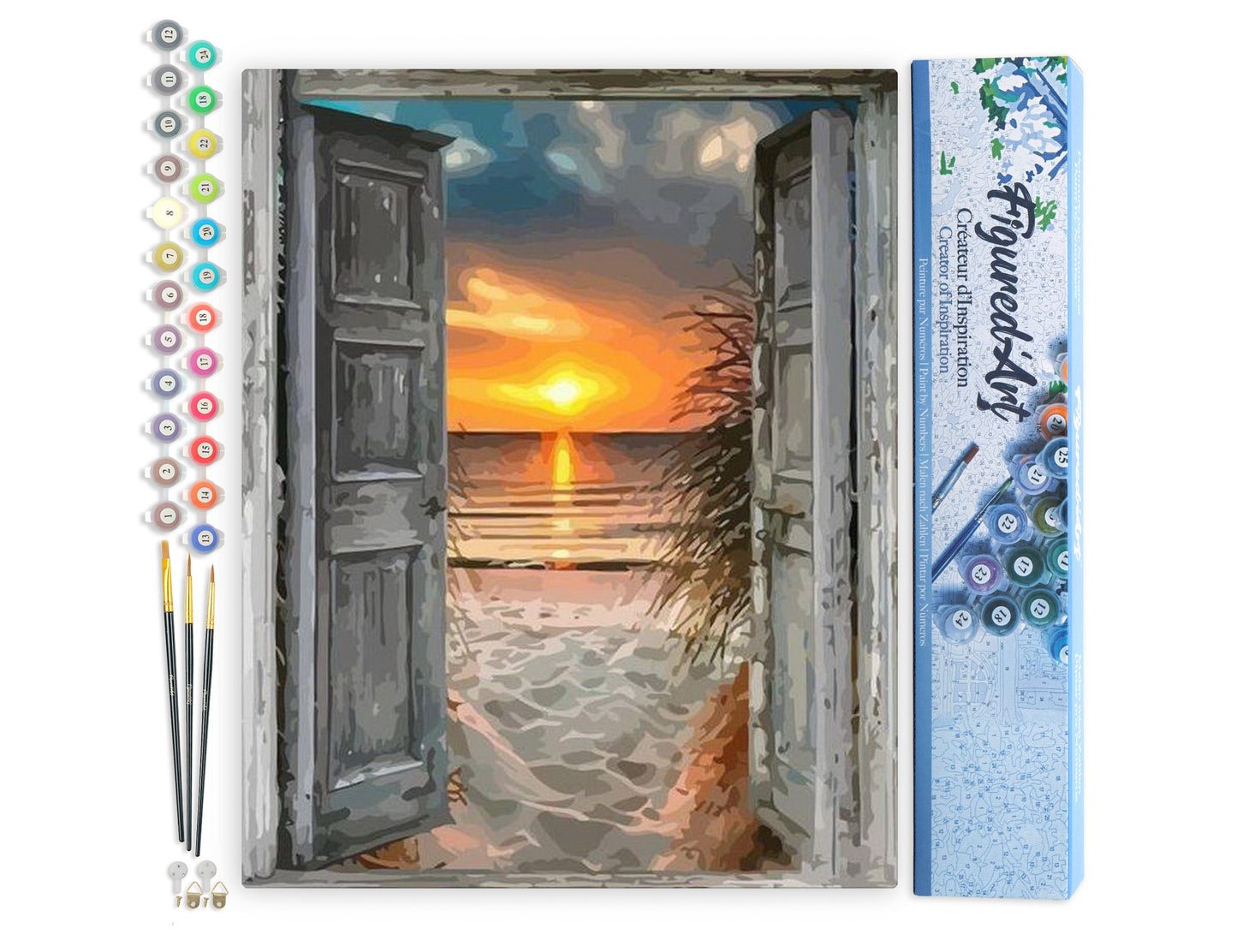 Paint by numbers Door to the beach - Rolled canvas
