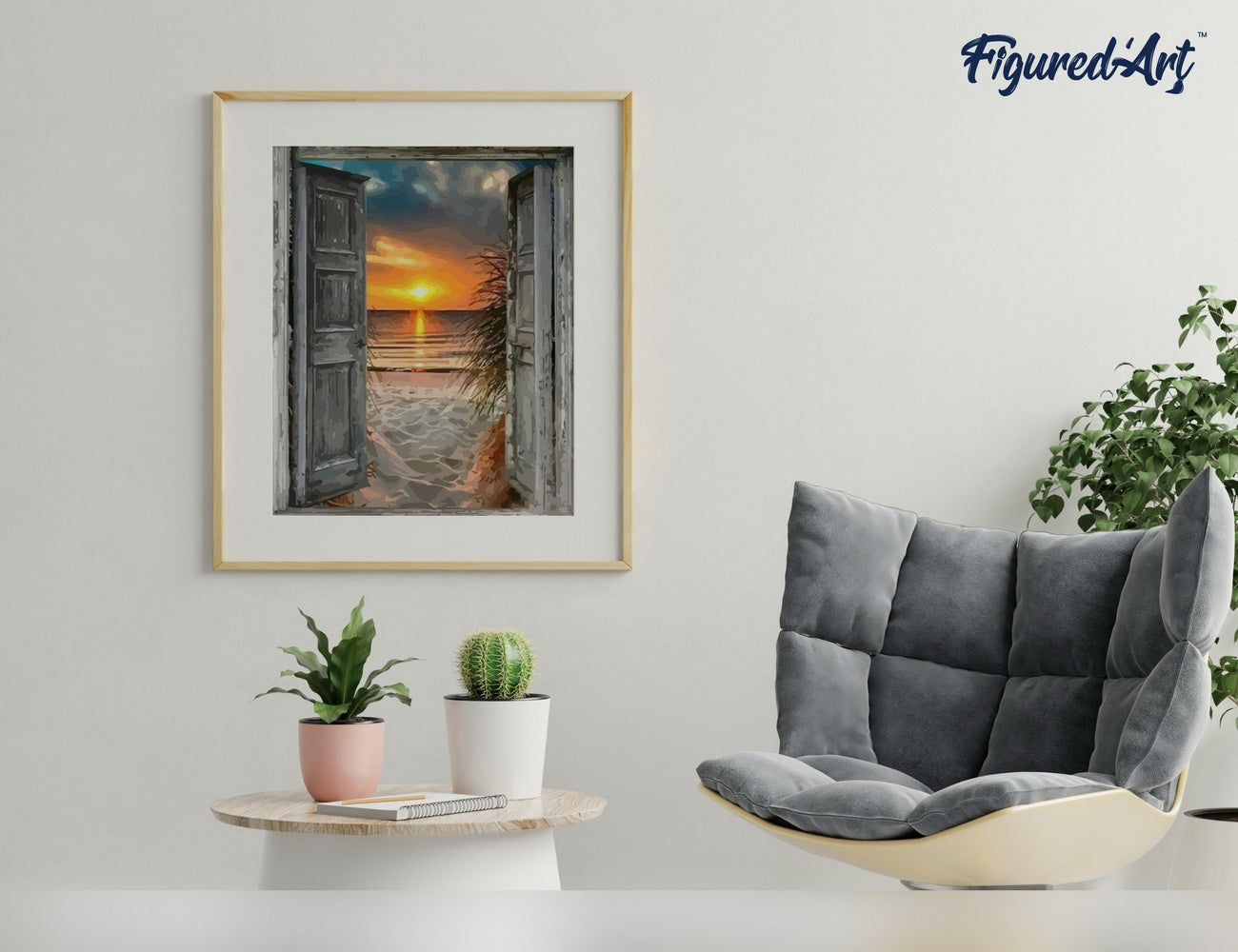 Paint by numbers Door to the beach - Framed canvas