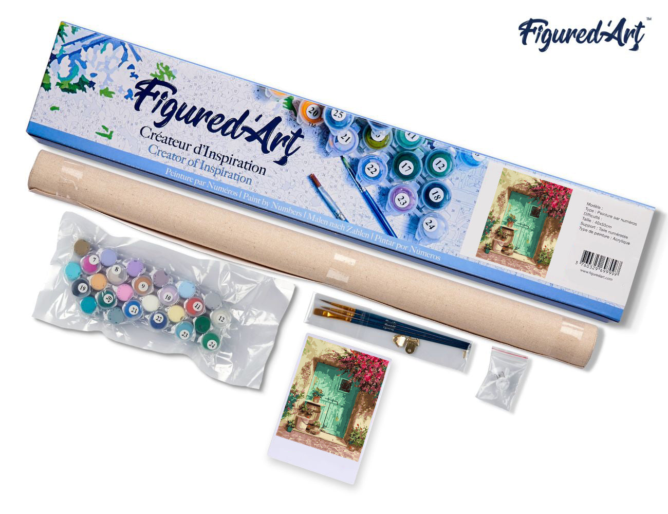 Paint by numbers Green Door - Rolled canvas