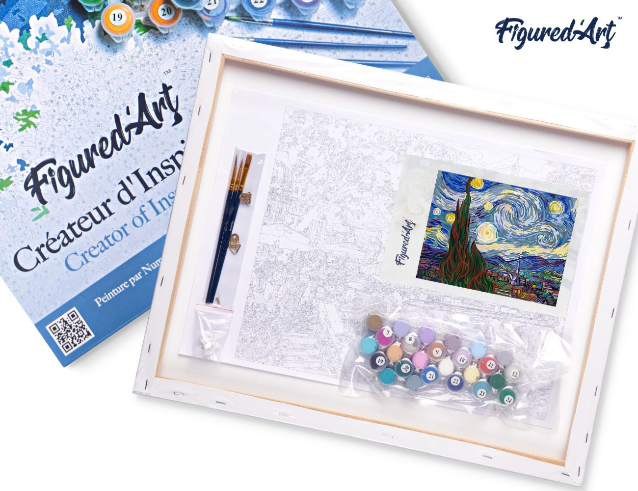 Paint by numbers Van Gogh Starry Night - Framed canvas