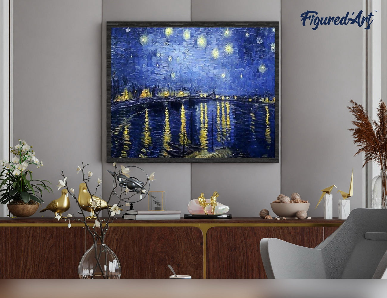 Paint by numbers Van Gogh Starry Night over the Rhone - Framed canvas