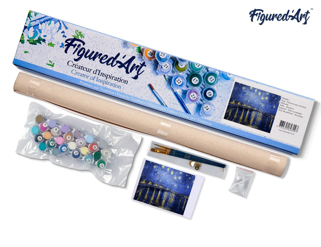 Paint by numbers Van Gogh Starry Night over the Rhone - Rolled canvas