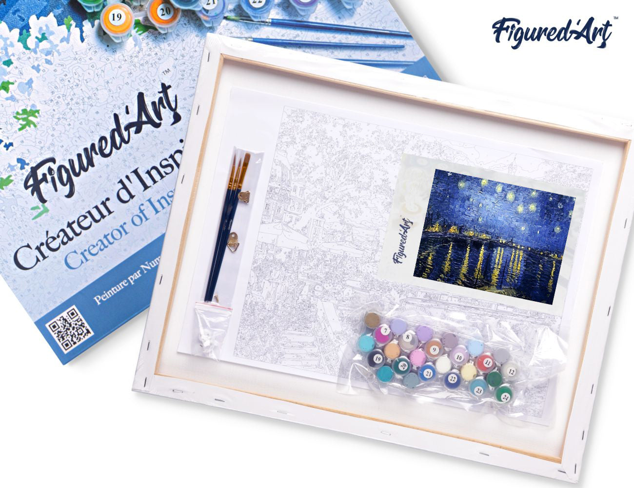 Paint by numbers Van Gogh Starry Night over the Rhone - Framed canvas