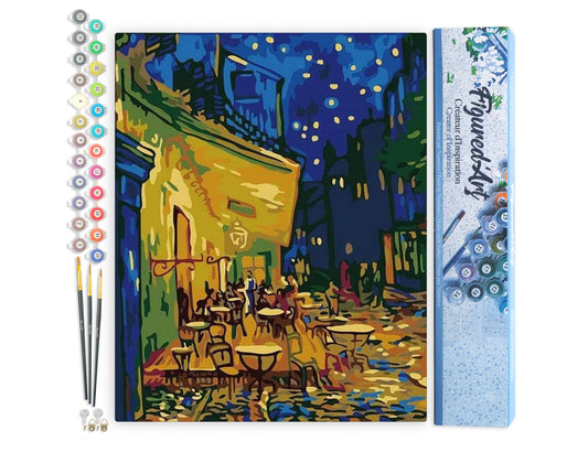 Paint by numbers Van Gogh Café Terrace at Night - Rolled canvas