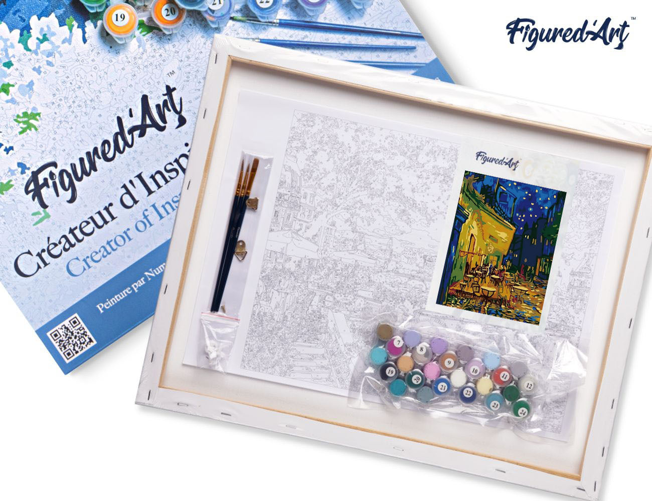 Paint by numbers Van Gogh Café Terrace at Night - Framed canvas