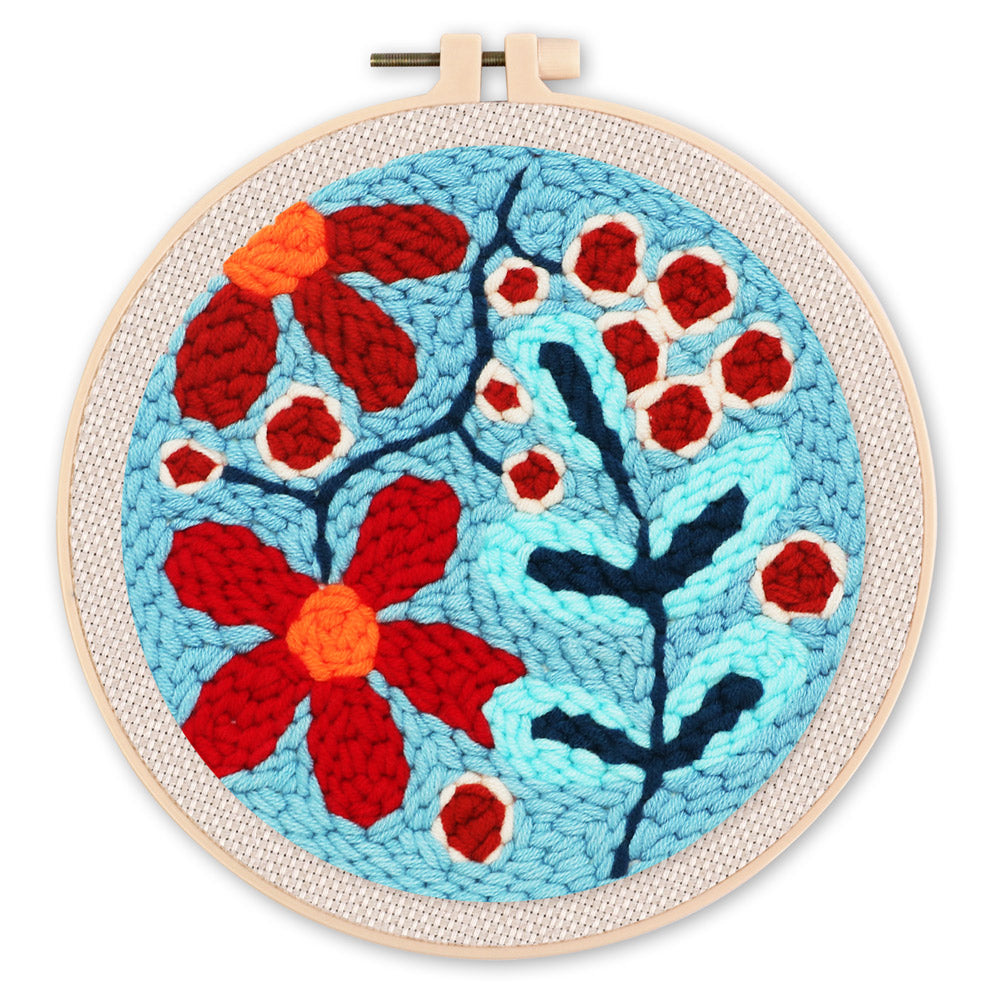 Punch Needle Kit - A Spread of Red Flowers