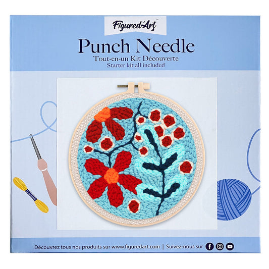 Punch Needle Kit - A Spread of Red Flowers