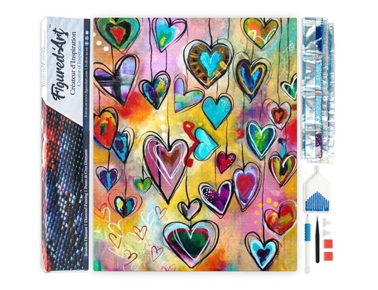 Diamond Painting - Hearts - 40x50cm Rolled canvas