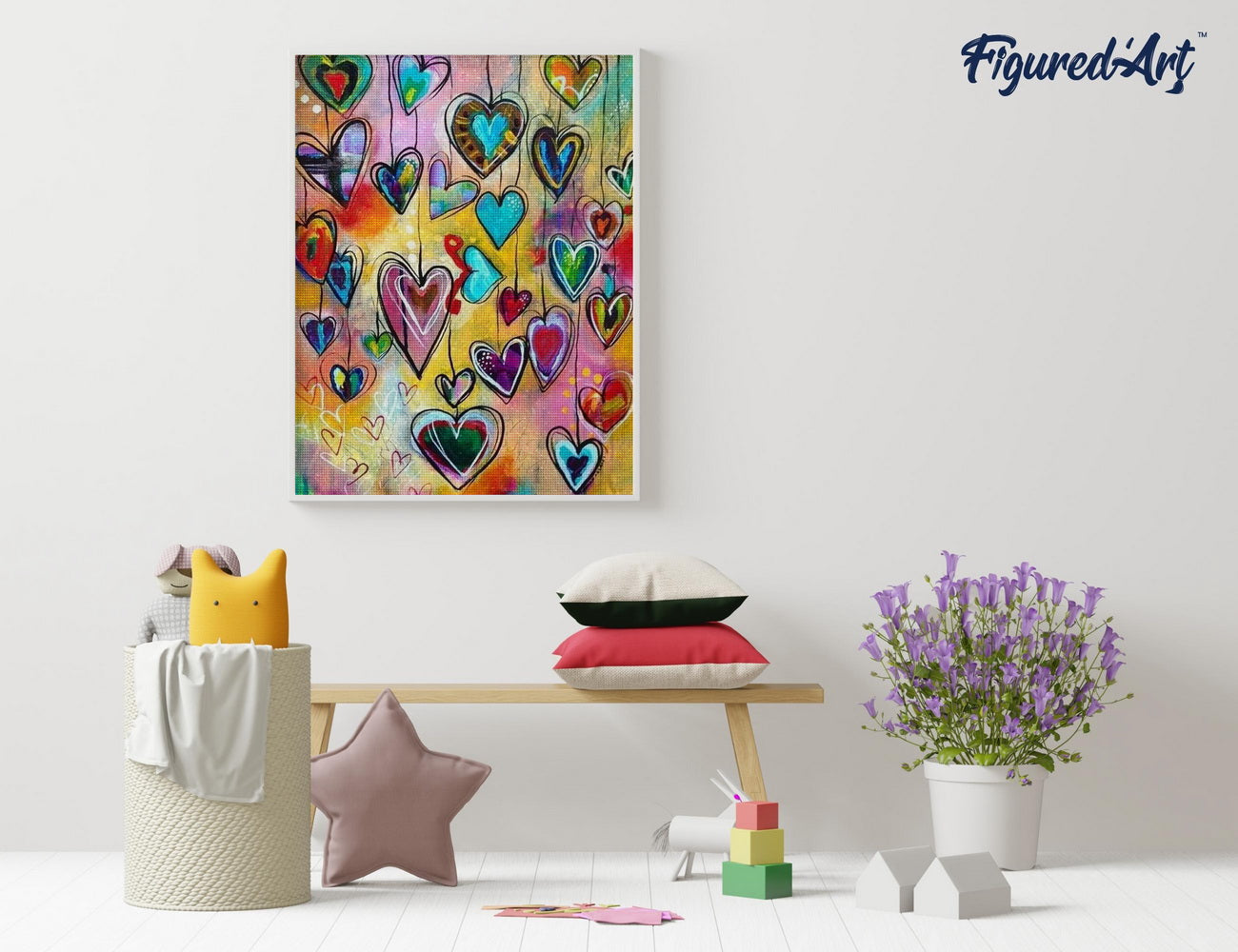 Diamond Painting - Hearts 40x50cm Framed canvas