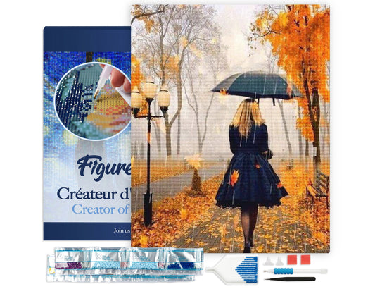 Diamond Painting - Woman in the Rain 40x50cm Framed canvas