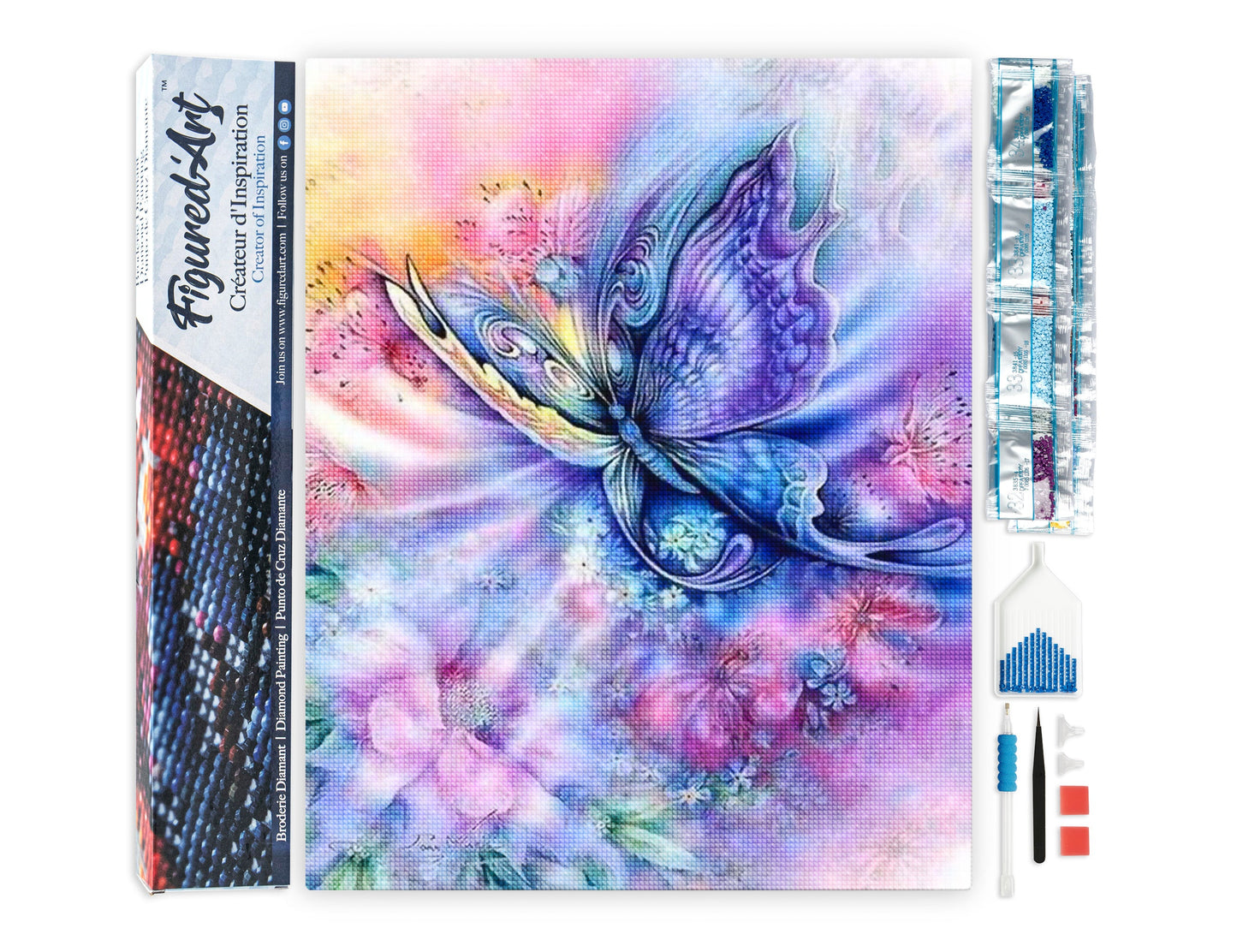 Diamond Painting - Color Butterfly - 40x50cm Rolled canvas