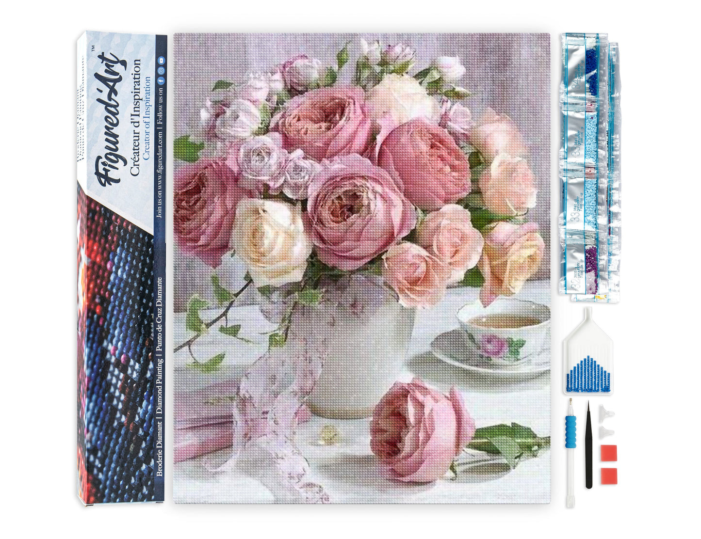 Diamond Painting - Bouquet of Roses - 40x50cm Rolled canvas