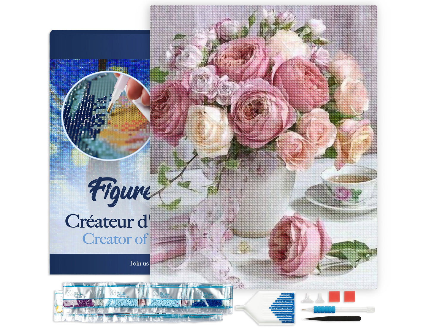 Diamond Painting - Bouquet of Roses 40x50cm Framed canvas