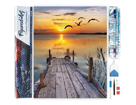 Diamond Painting - Dock on Lake - 40x50cm Rolled canvas