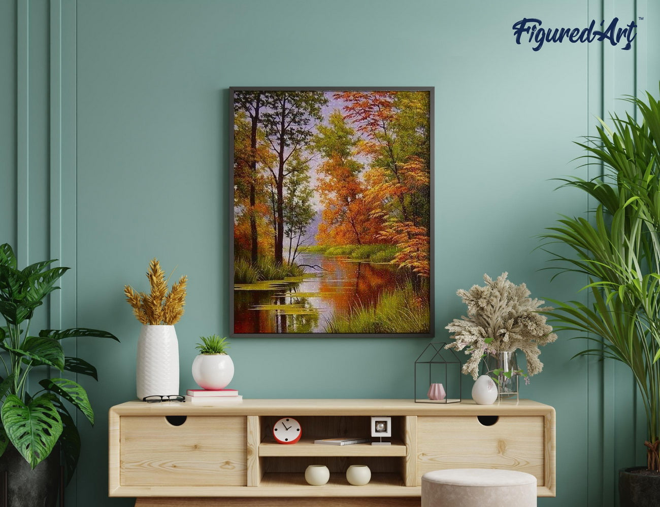 Diamond Painting - Lake in Autumn 40x50cm Framed canvas