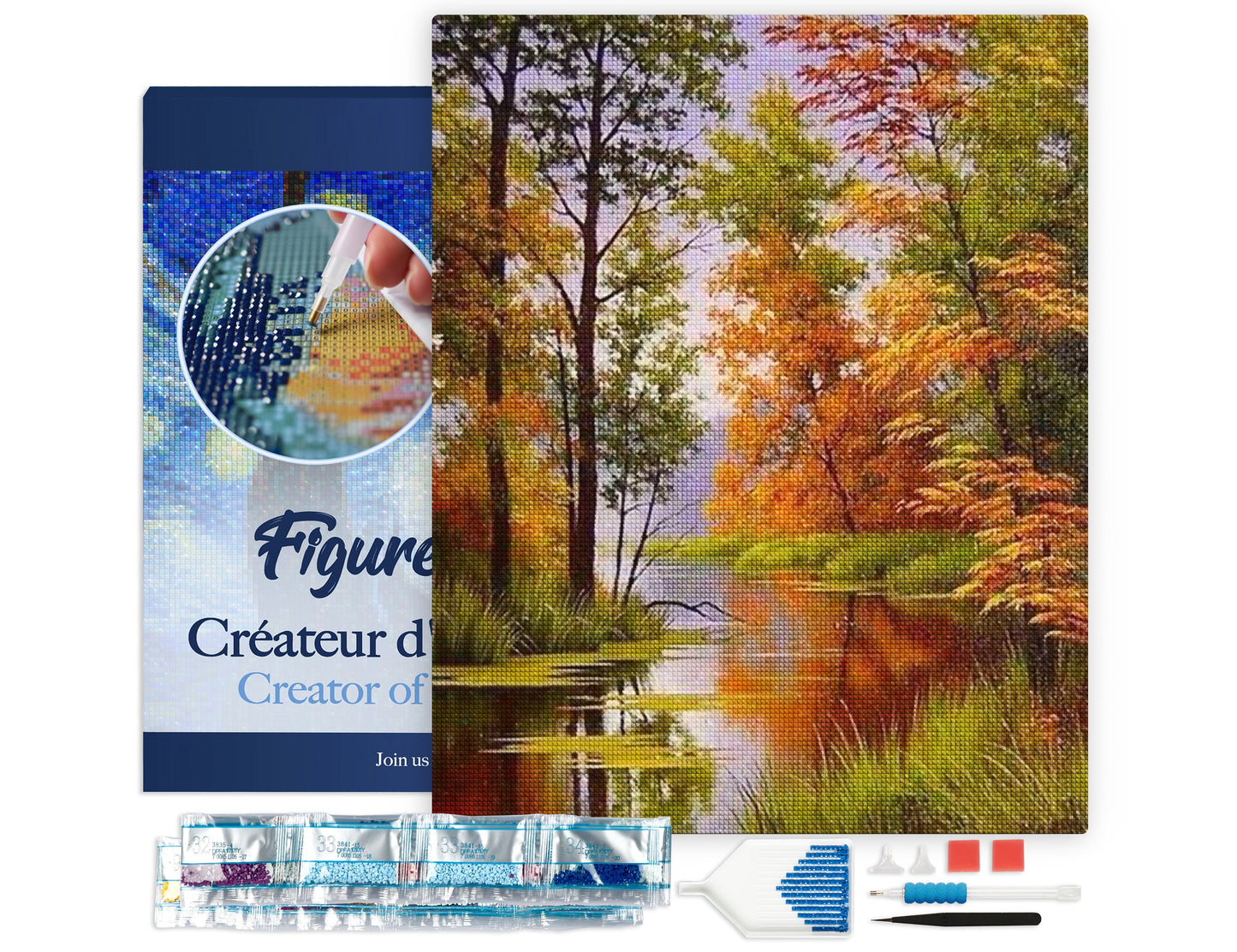 Diamond Painting - Lake in Autumn 40x50cm Framed canvas