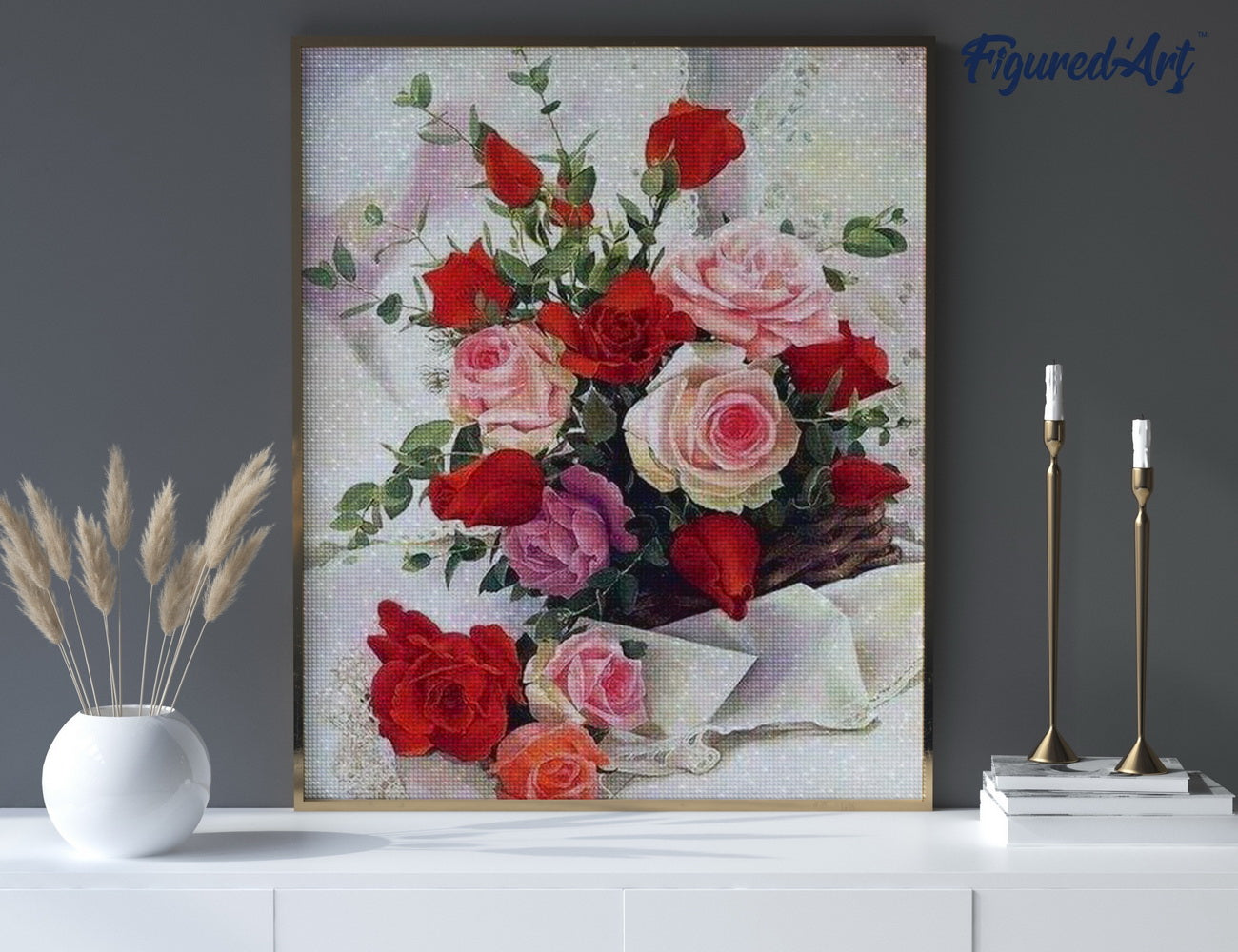 Diamond Painting - Roses Beautiful Flowers 40x50cm Framed canvas