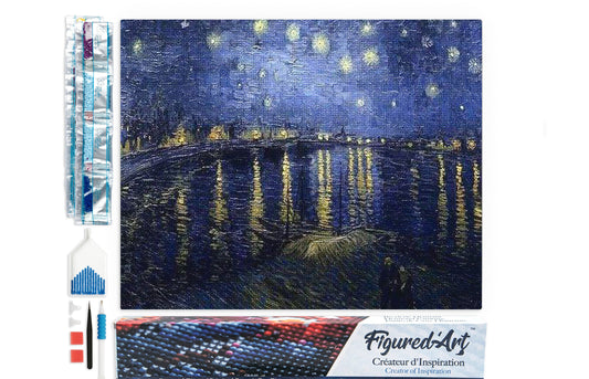 Diamond Painting - Van Gogh Starry Night over the Rhone - 40x50cm Rolled canvas
