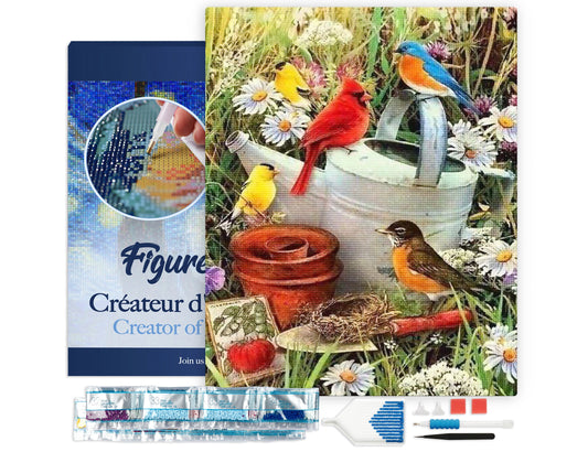Diamond Painting - Birds in the Garden 40x50cm Framed canvas