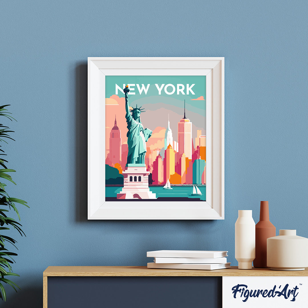 Diamond Painting - Travel Poster New York - 40x50cm Rolled canvas