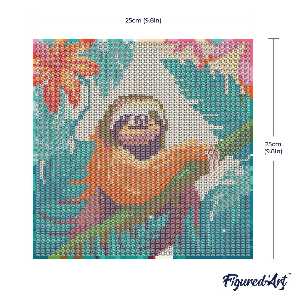 Mini Diamond Painting 25x25cm - Tropical Sloth - Framed canvas