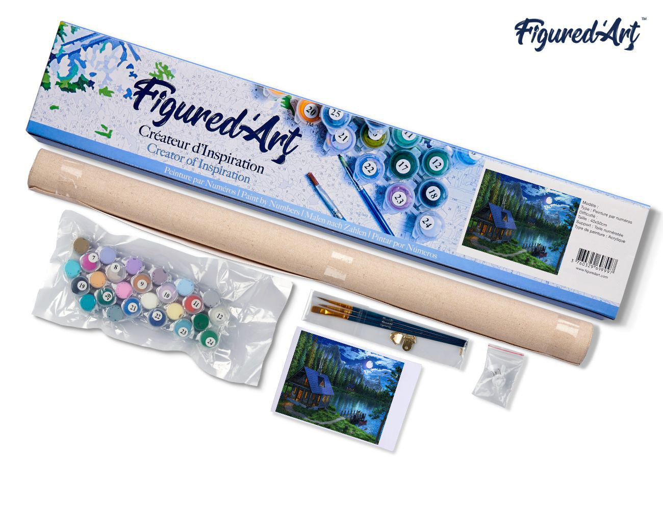 Paint by numbers Nocturnal lake - Rolled canvas