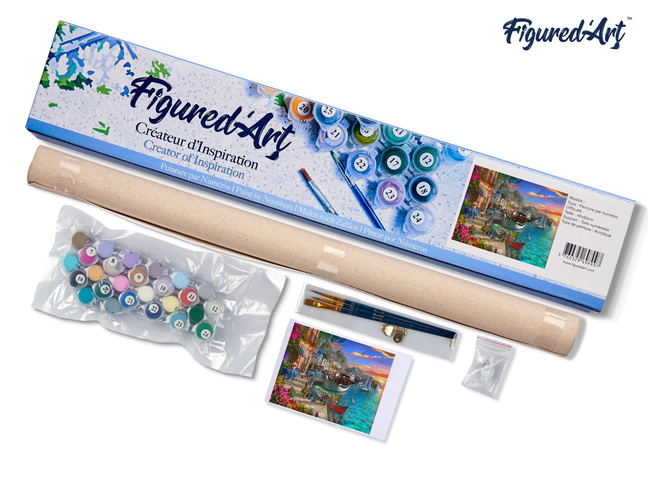 Paint by numbers Flowery Harbor - Rolled canvas