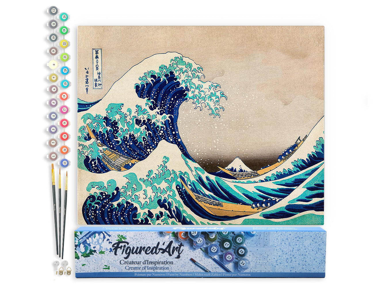 Paint by numbers The Great Wave of Kanagawa by Katsushika Hokusai - Rolled canvas