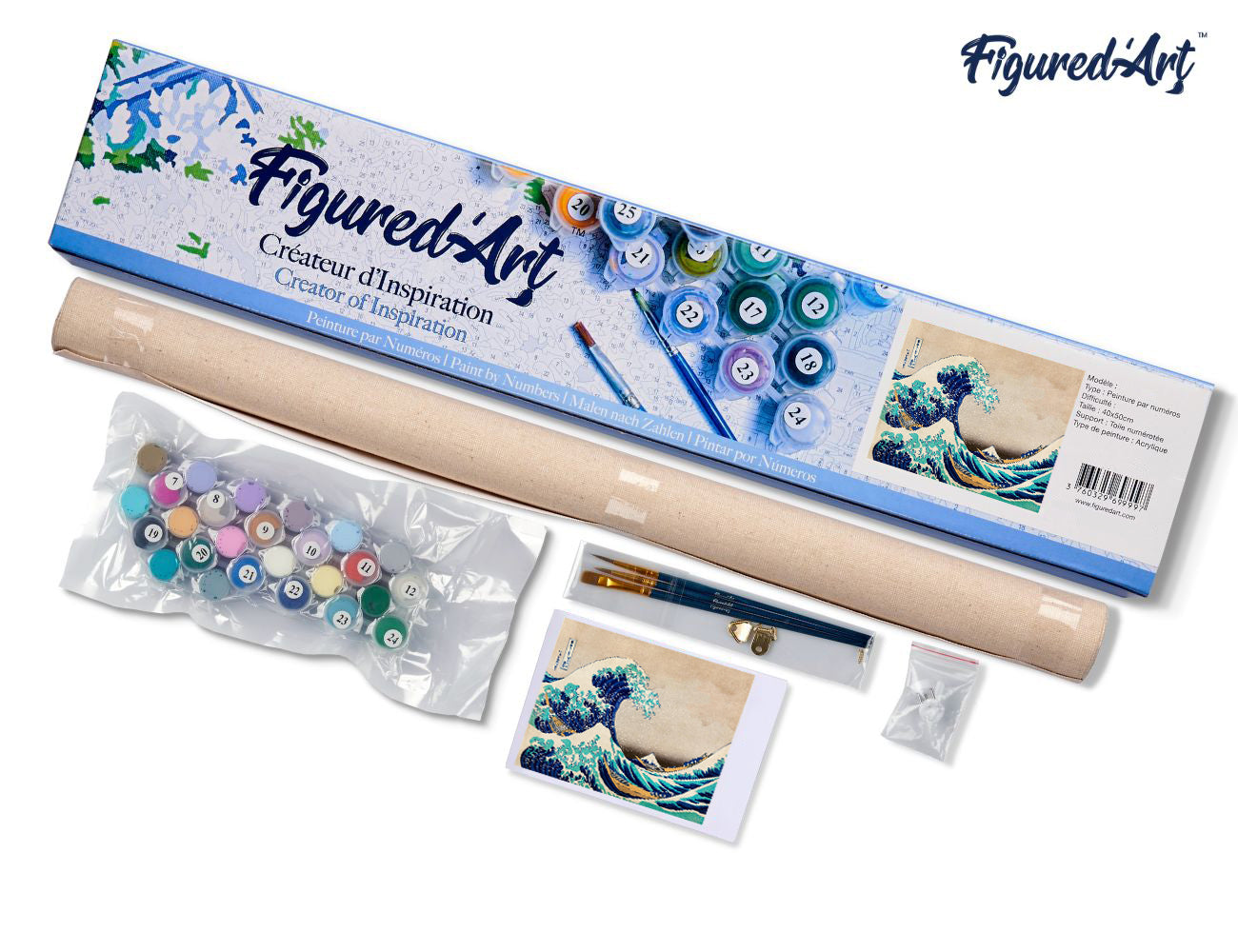 Paint by numbers The Great Wave of Kanagawa by Katsushika Hokusai - Rolled canvas