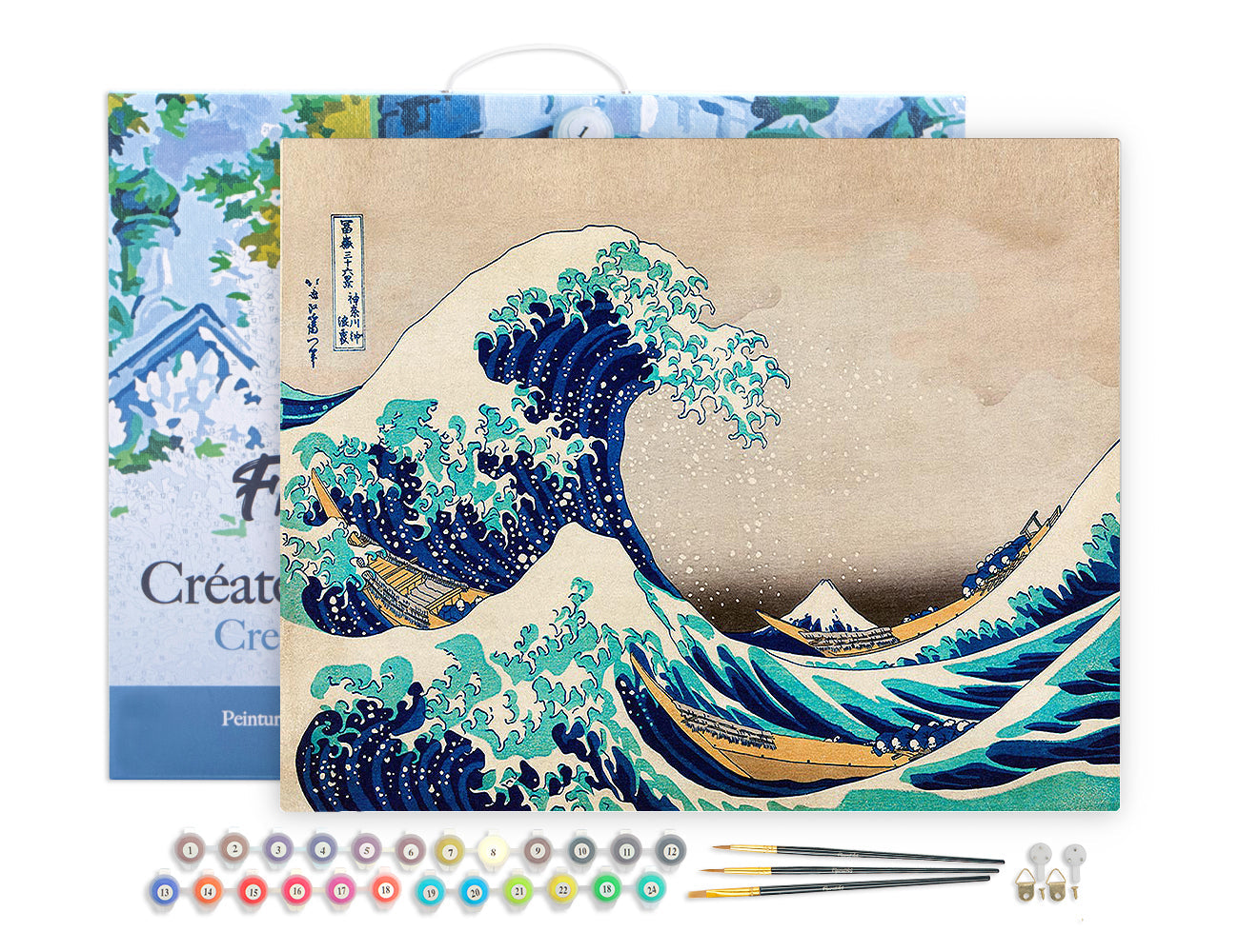 Paint by numbers The Great Wave of Kanagawa by Katsushika Hokusai - Framed canvas