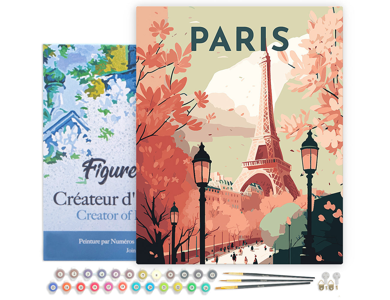 Paint by numbers Travel Poster Paris 2 - Framed canvas