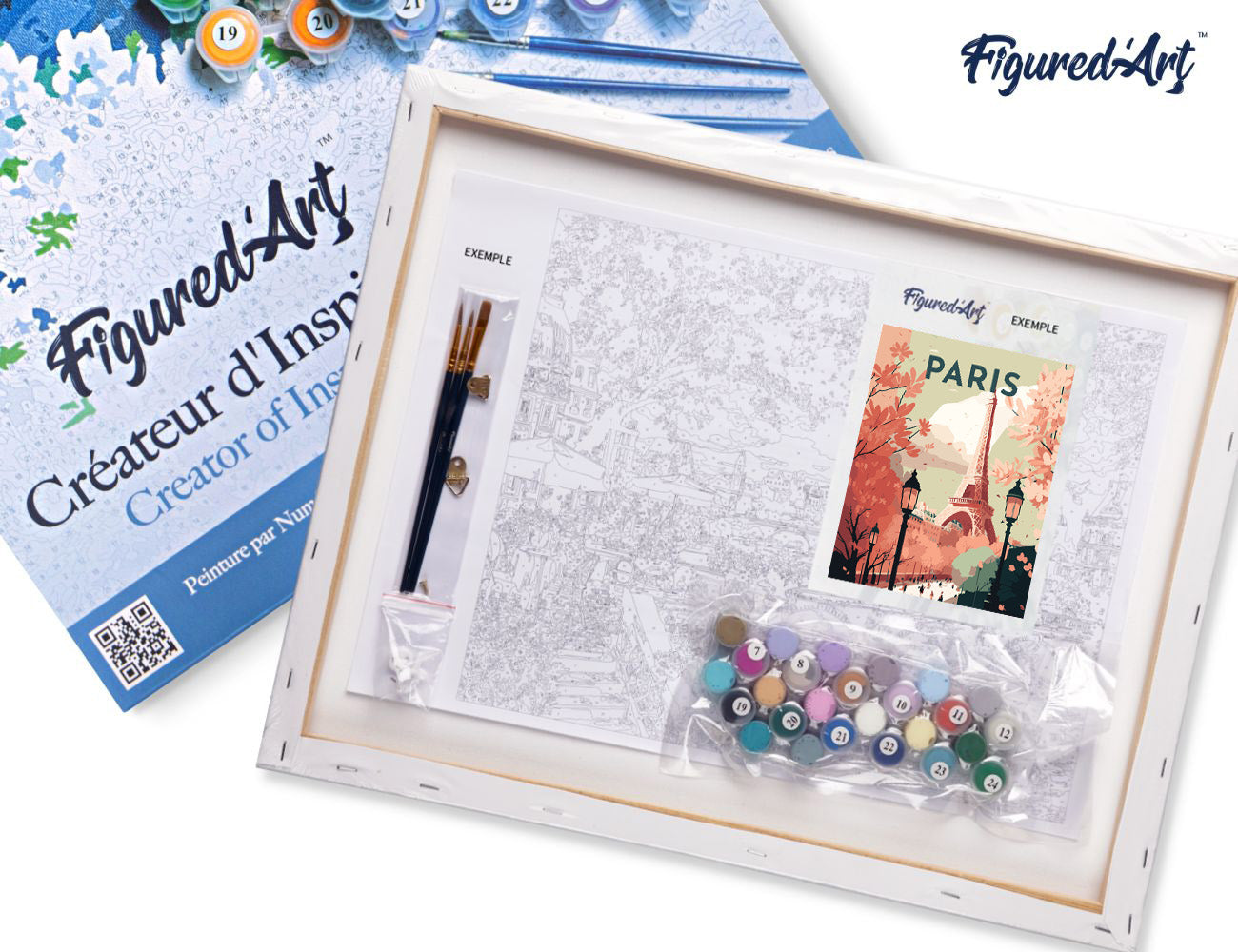 Paint by numbers Travel Poster Paris 2 - Framed canvas
