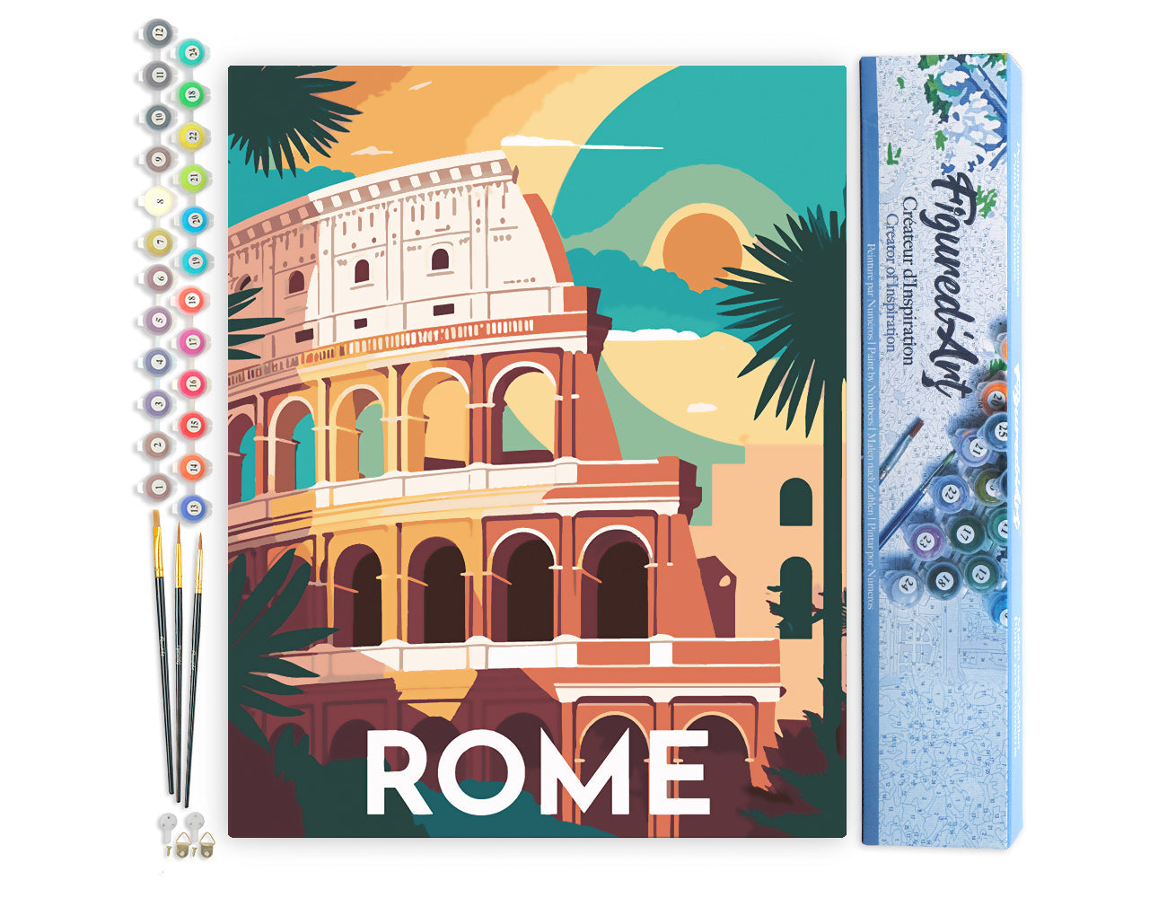 Paint by numbers Travel Poster Rome - Rolled canvas