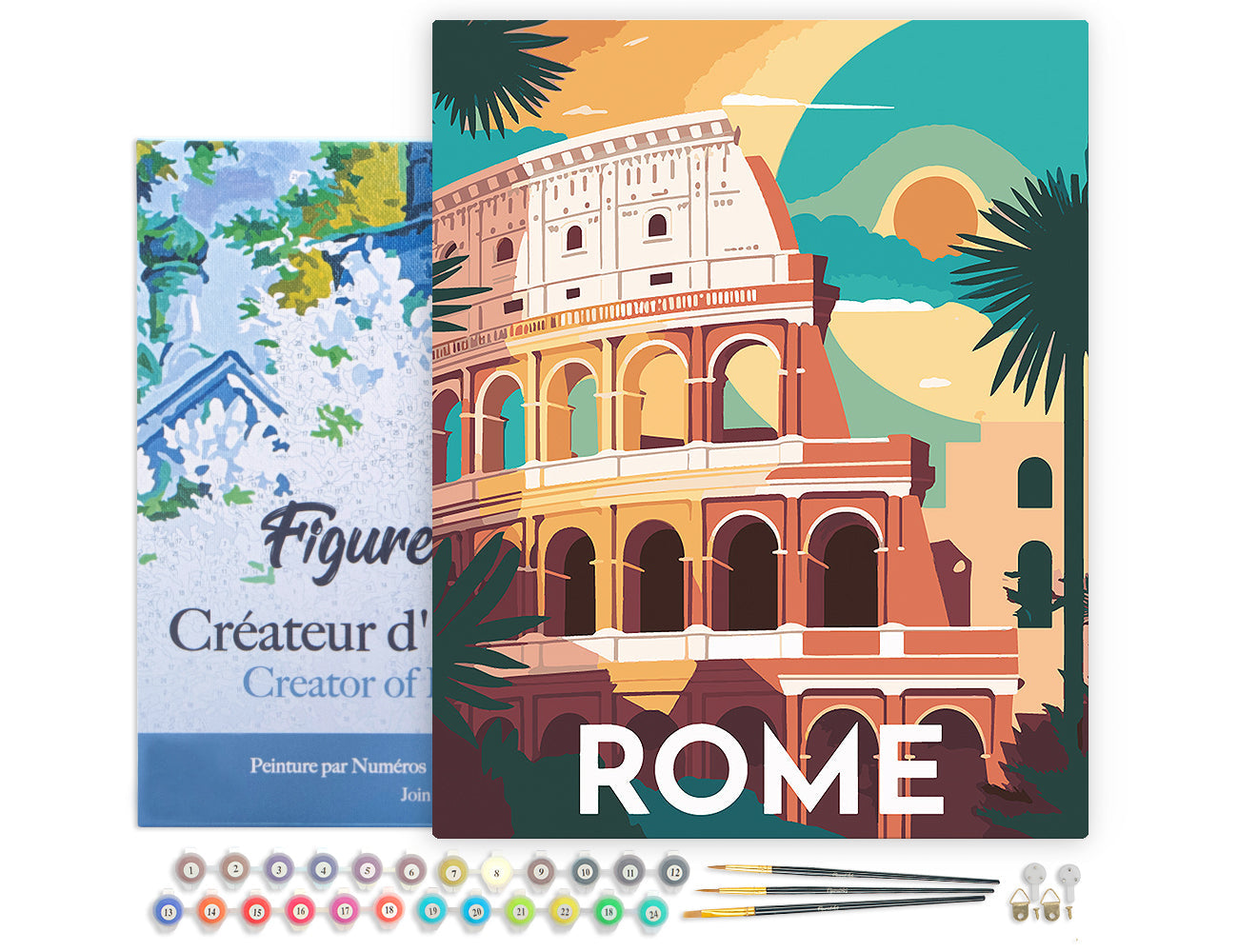 Paint by numbers Travel Poster Rome - Framed canvas