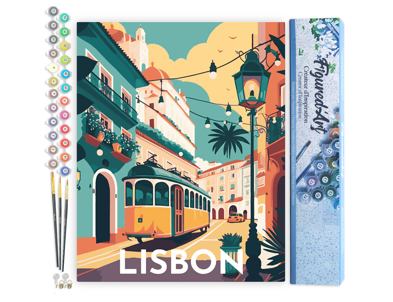 Paint by numbers Travel Poster Lisbon - Rolled canvas