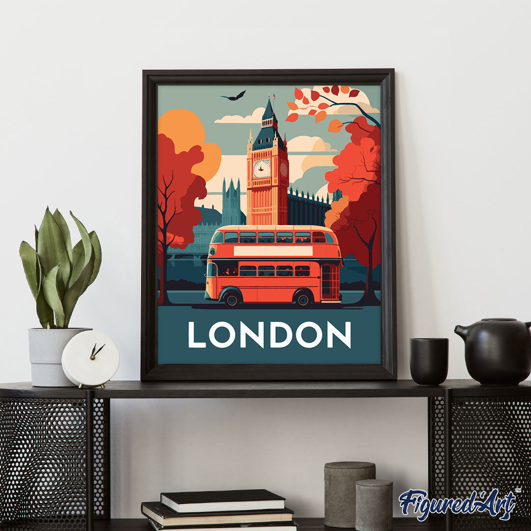 Paint by numbers Travel Poster London - Rolled canvas