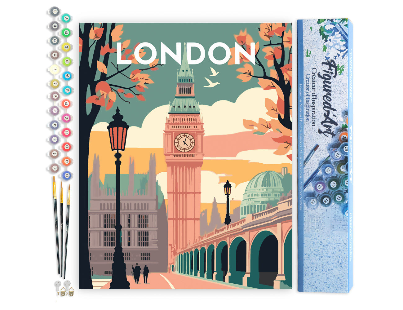 Paint by numbers Travel Poster London 2 - Rolled canvas