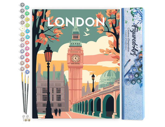 Paint by numbers Travel Poster London 2 - Rolled canvas