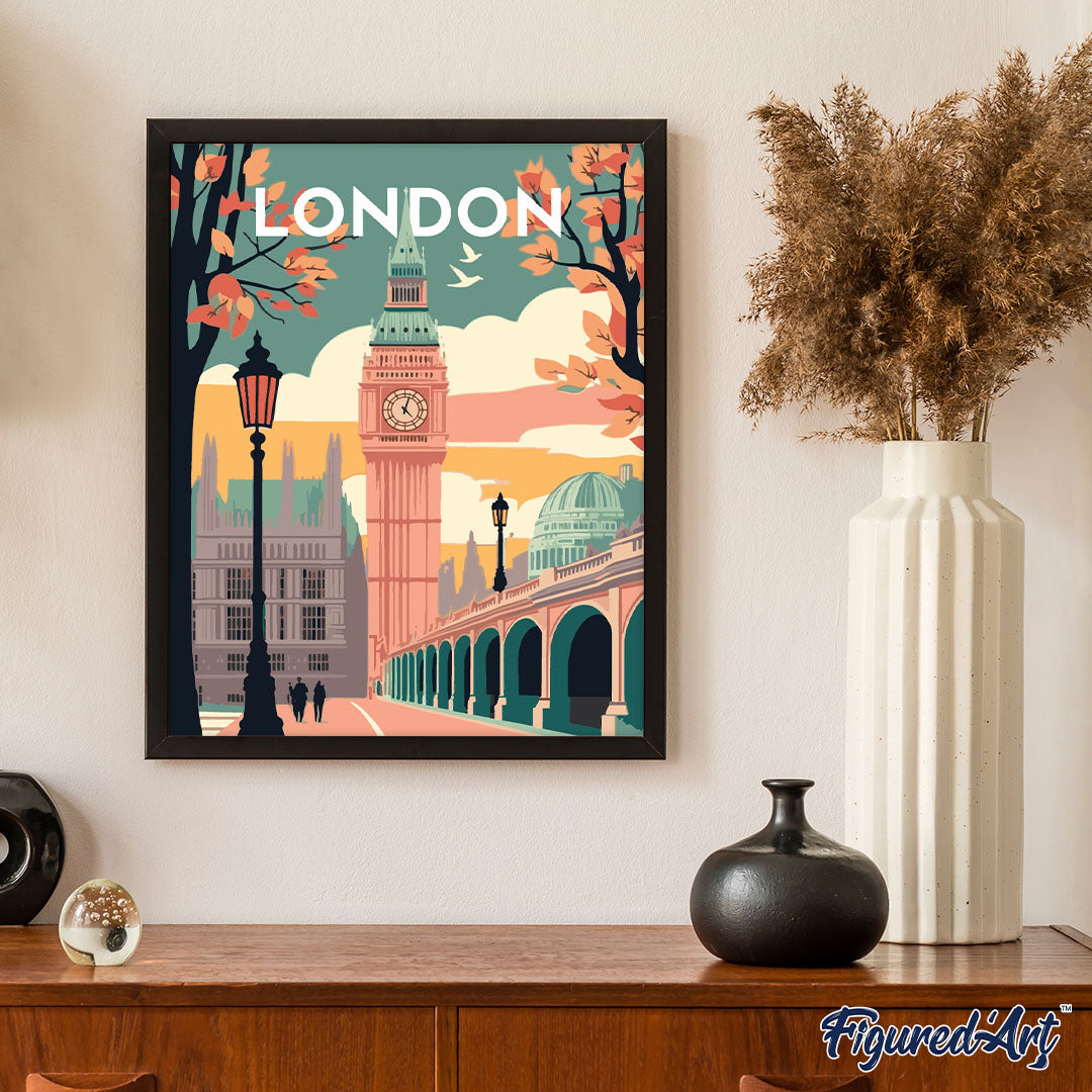 Paint by numbers Travel Poster London 2 - Rolled canvas