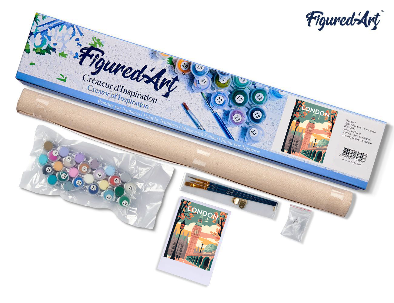 Paint by numbers Travel Poster London 2 - Rolled canvas