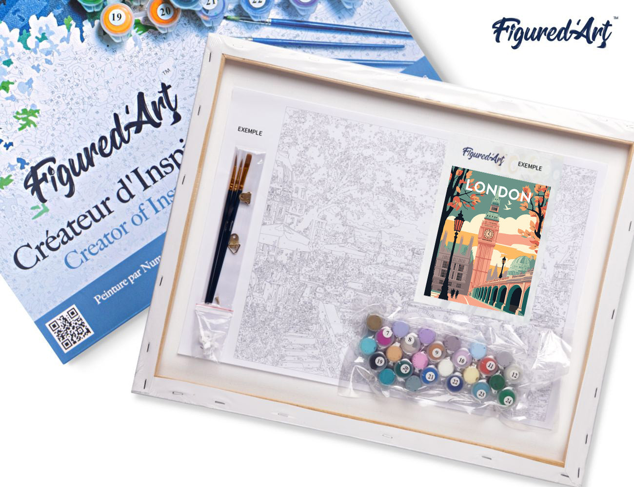 Paint by numbers Travel Poster London 2 - Framed canvas