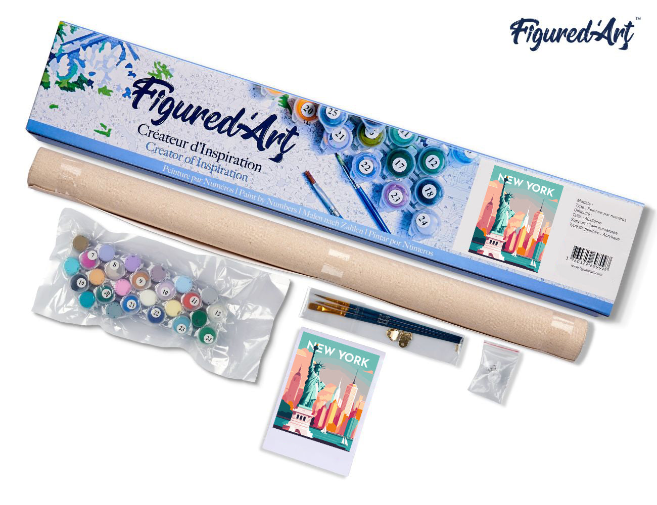 Paint by numbers Travel Poster New York - Rolled canvas