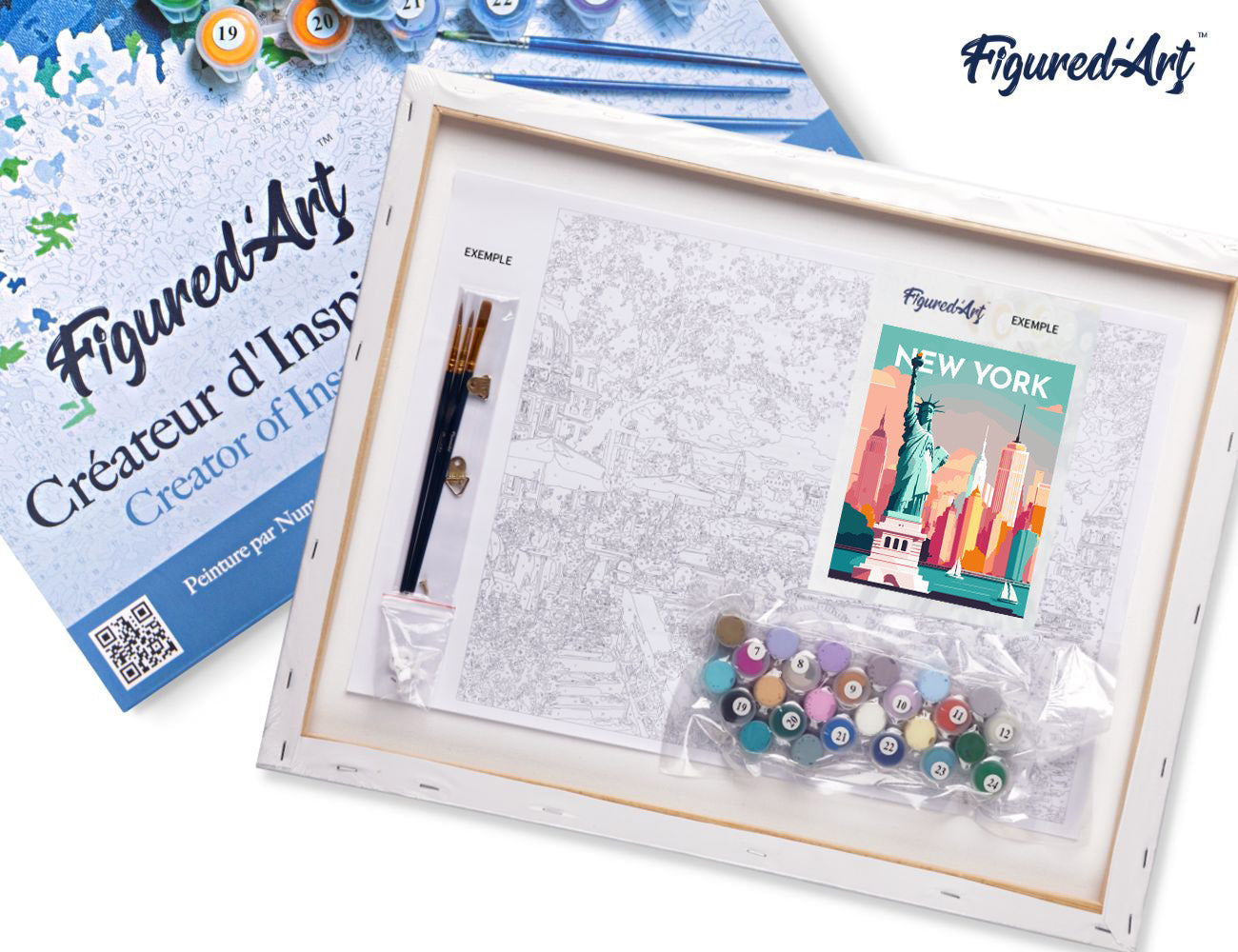 Paint by numbers Travel Poster New York - Framed canvas