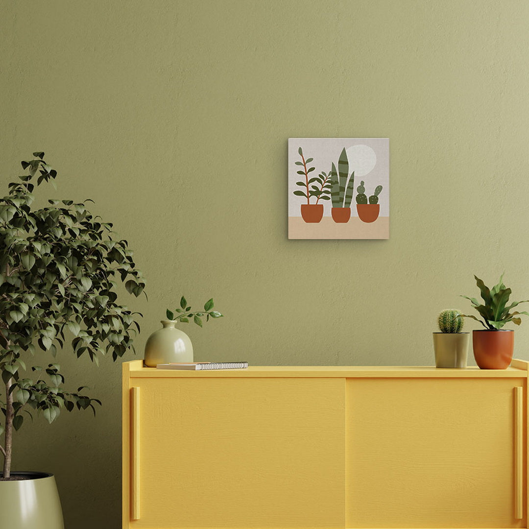 Mini Paint by numbers Three plant pots 20x20cm Framed canvas