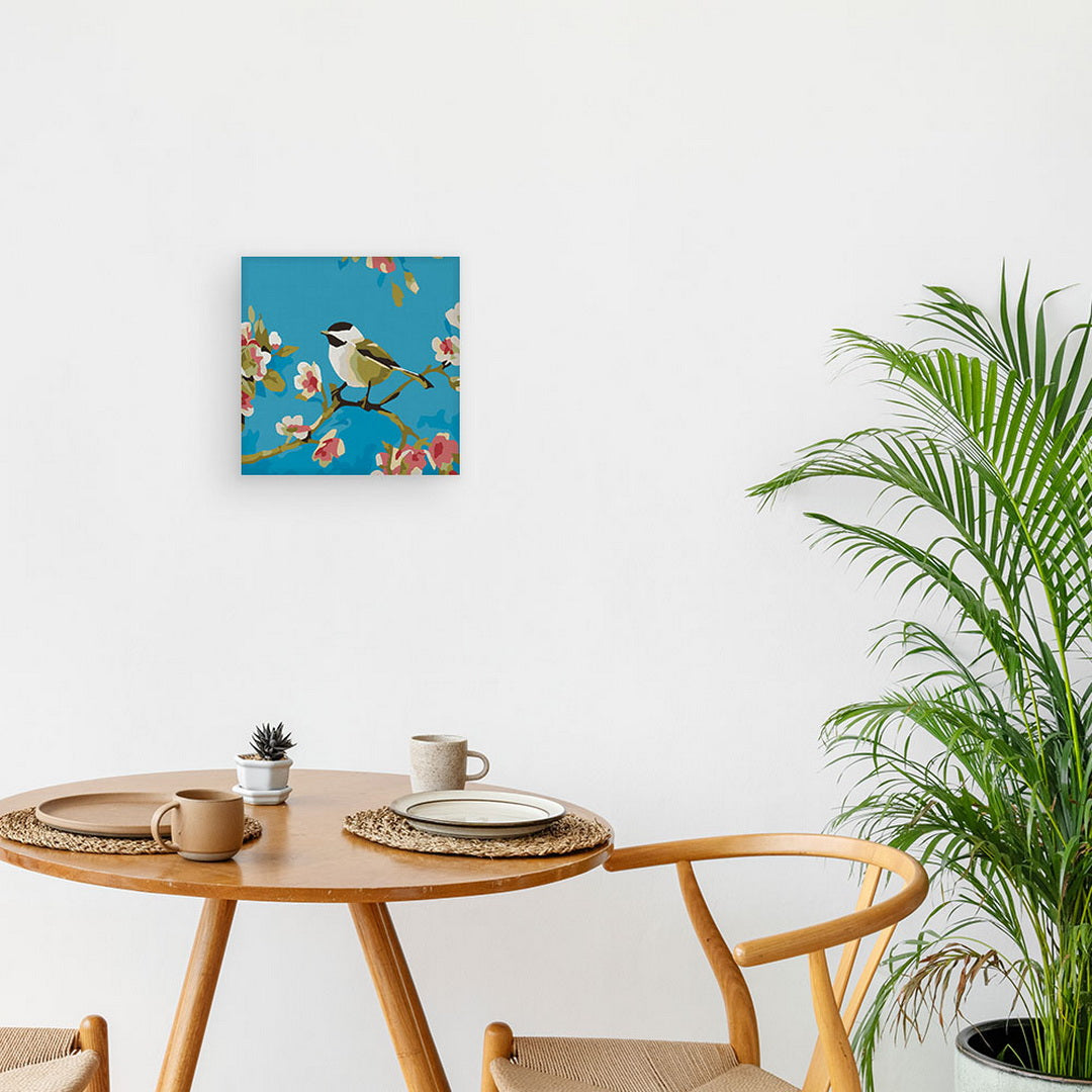 Mini Paint by numbers Birds Painting 20x20cm Framed canvas